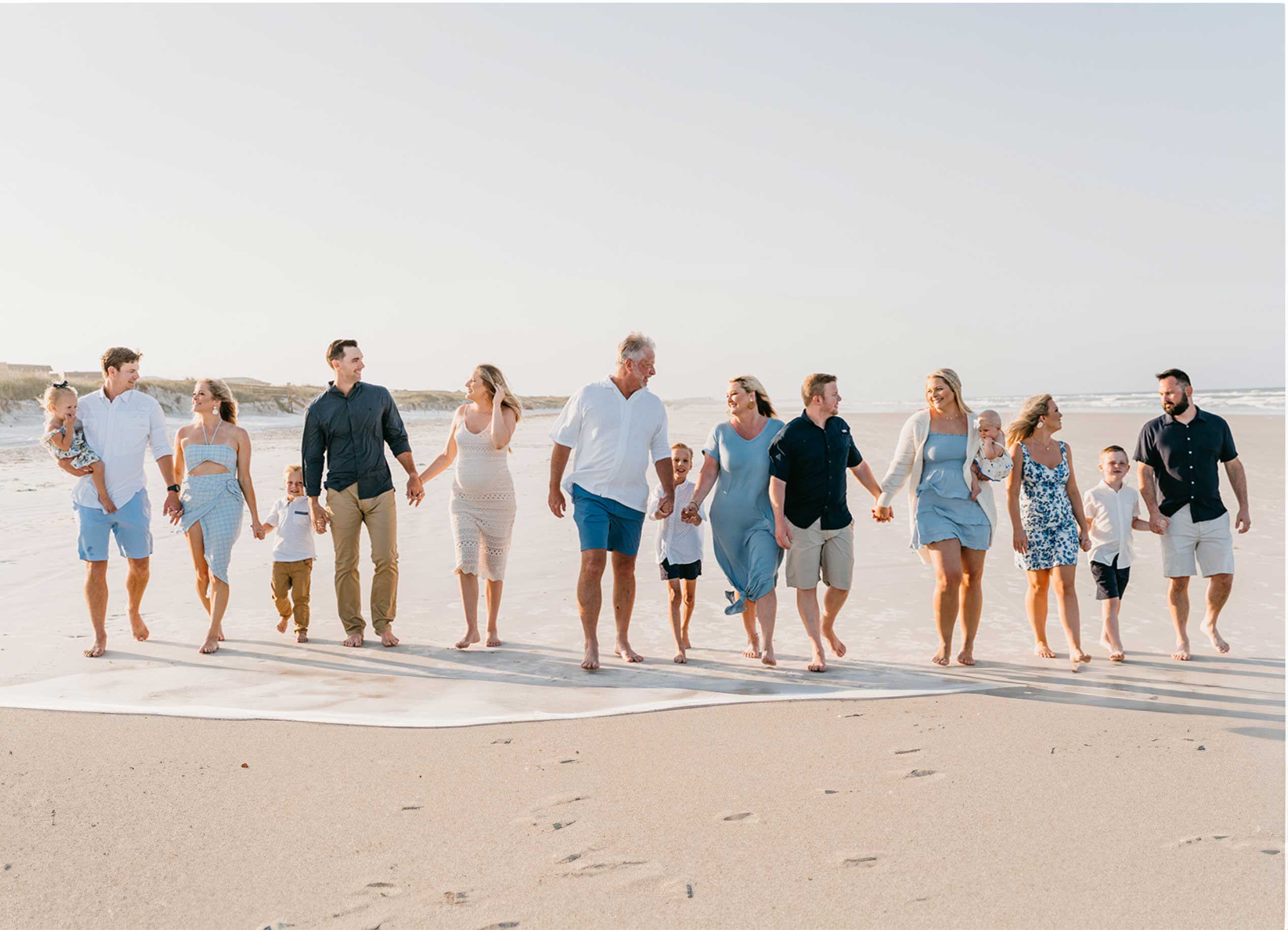 family at beach